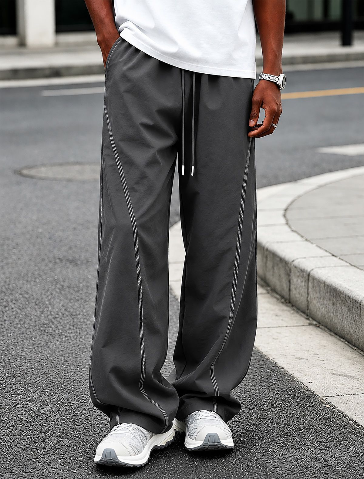 pravaha Men Solid Grey Track Pants-picture-16