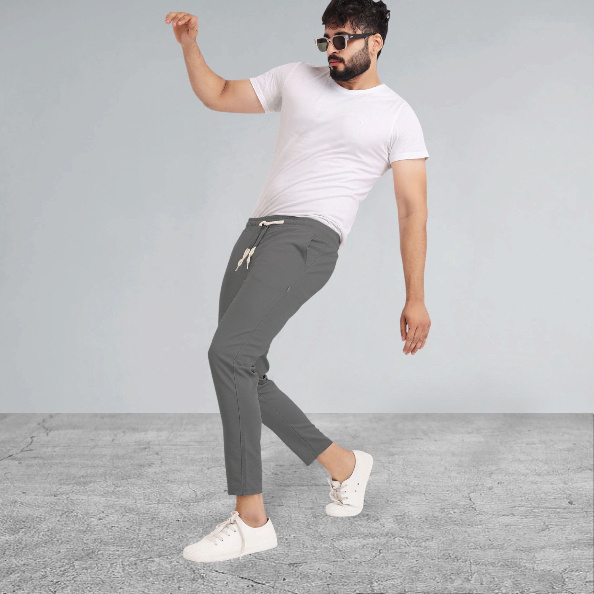 coveatvolo trends Men Solid Grey Track Pants-picture-12