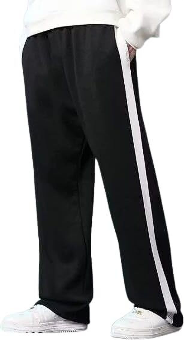 antextile Men Solid, Striped Black, White Track Pants-picture-32