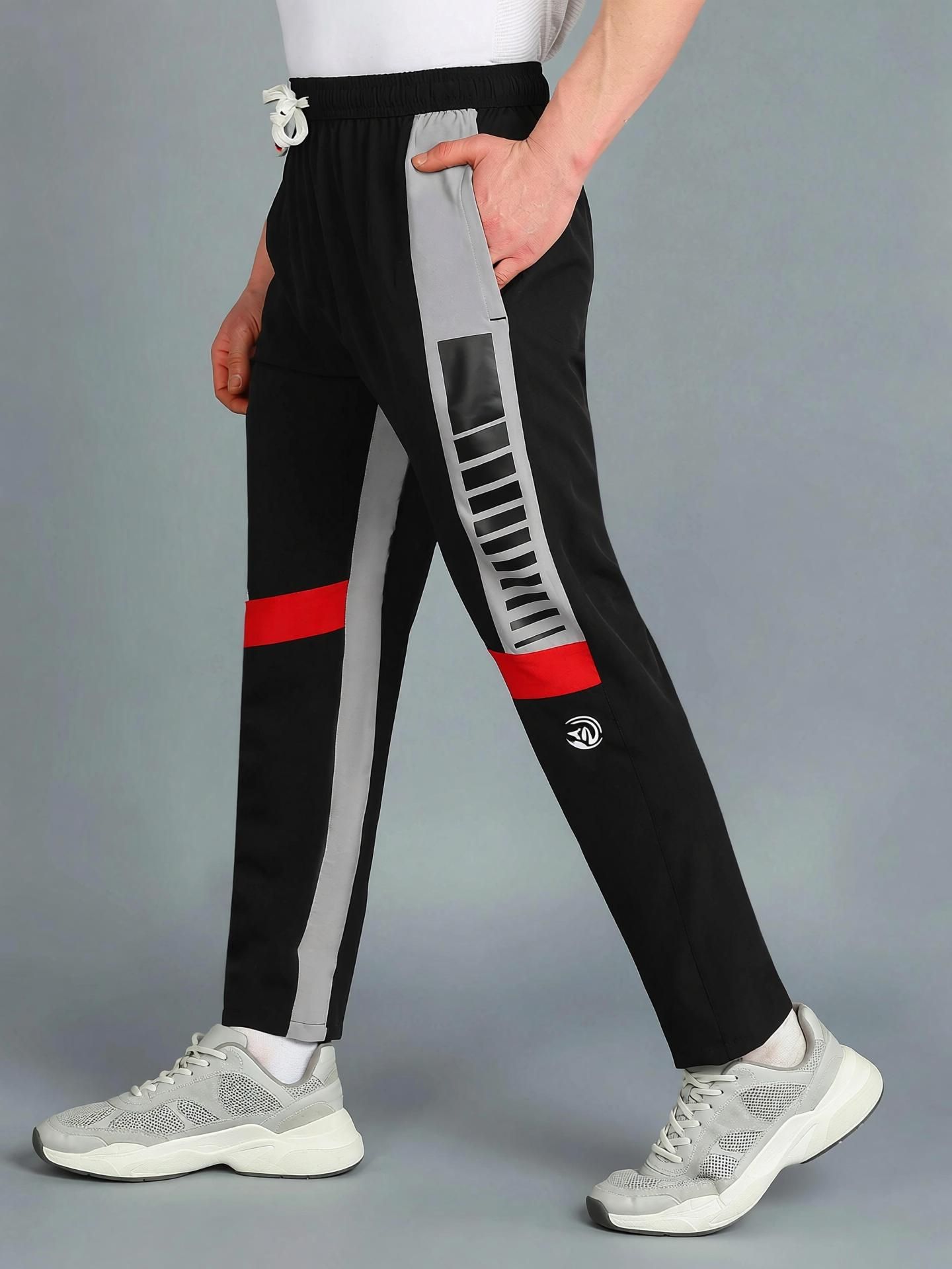 gnockface Men Solid Black Track Pants-picture-24