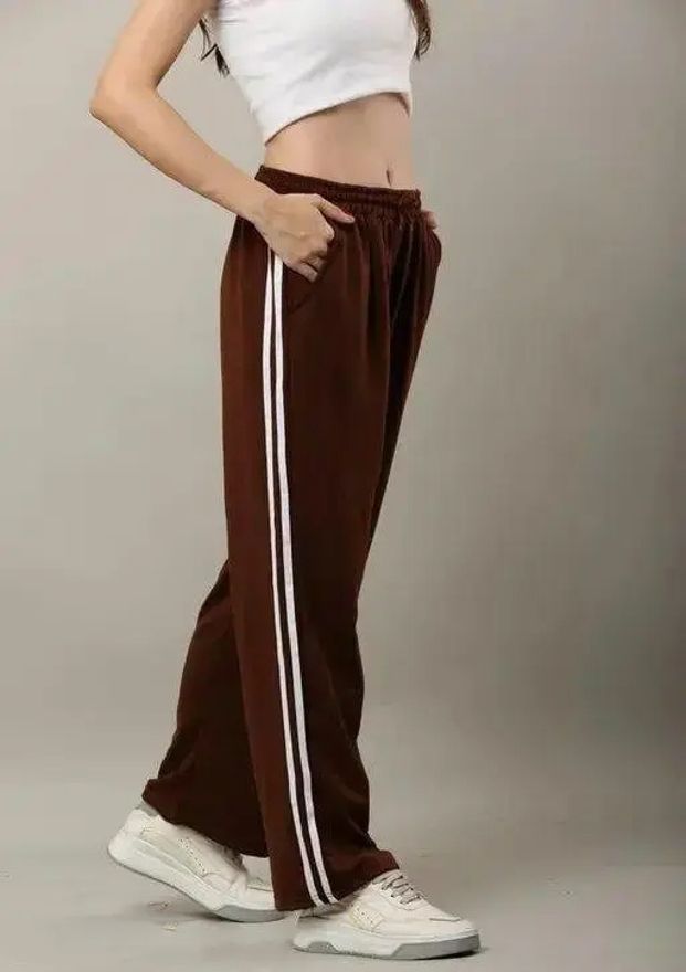 priyansh enterprises Women Striped Brown Track Pants-picture-24
