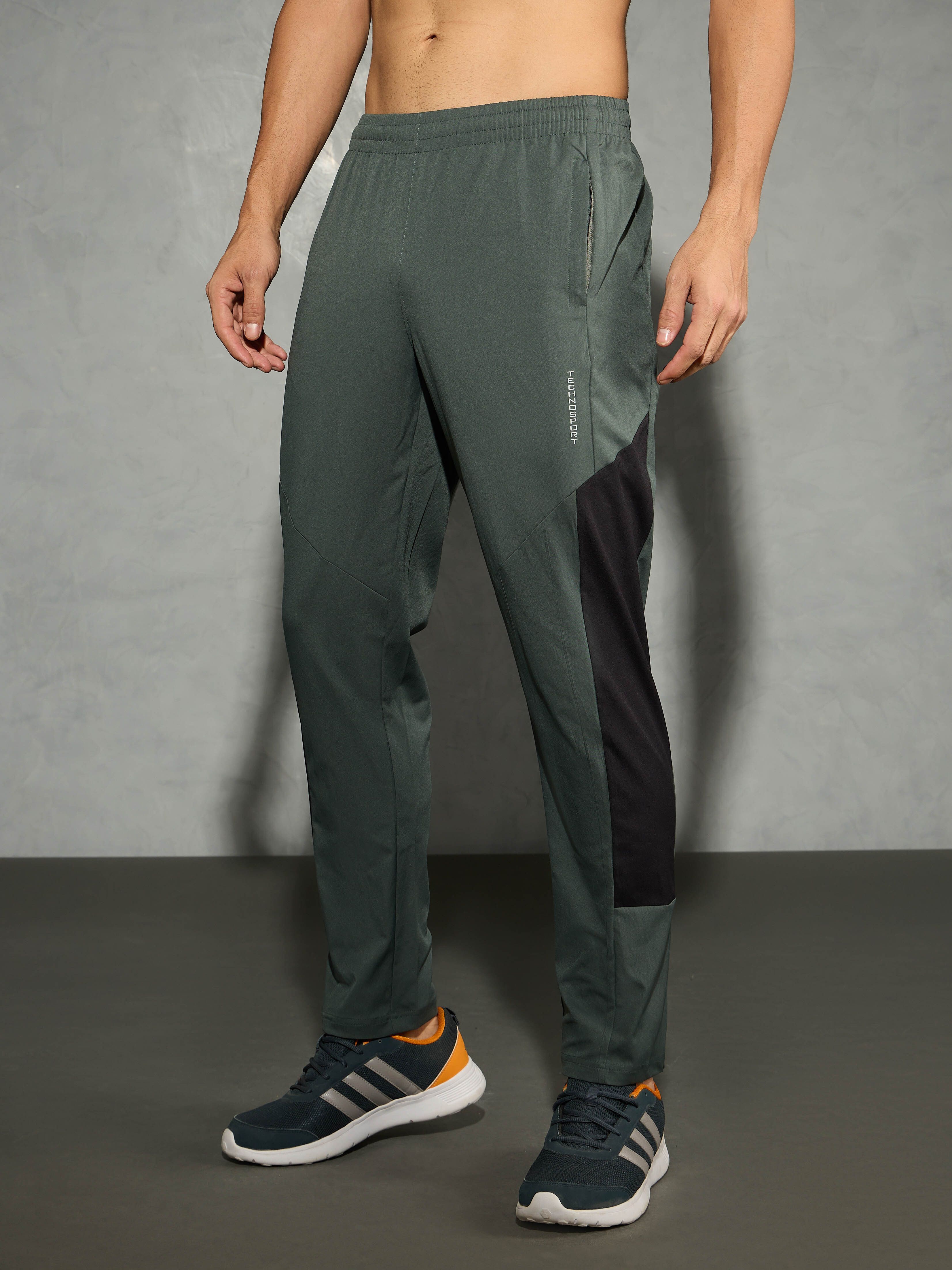 technosport Men Colorblock Green Track Pants-picture-39