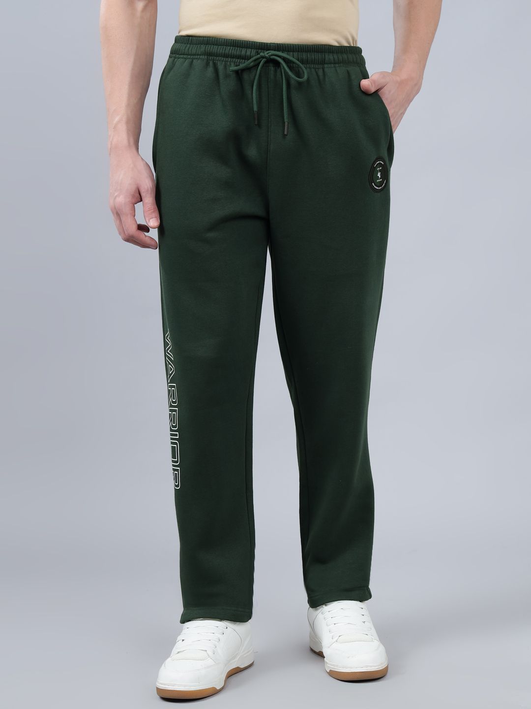 cantabil Men Printed Dark Green Track Pants-picture-21