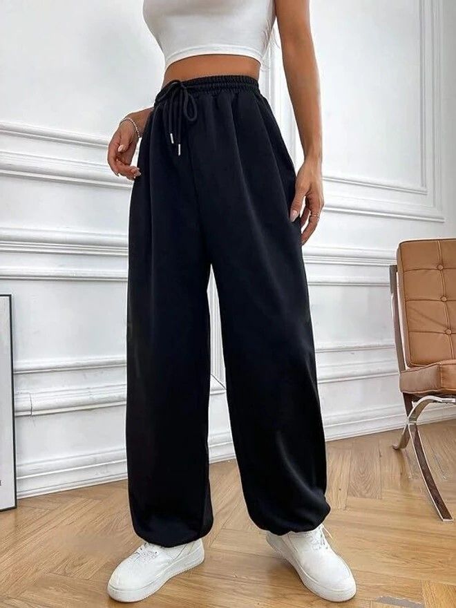 dockstreet Women Solid Black Track Pants-picture-20