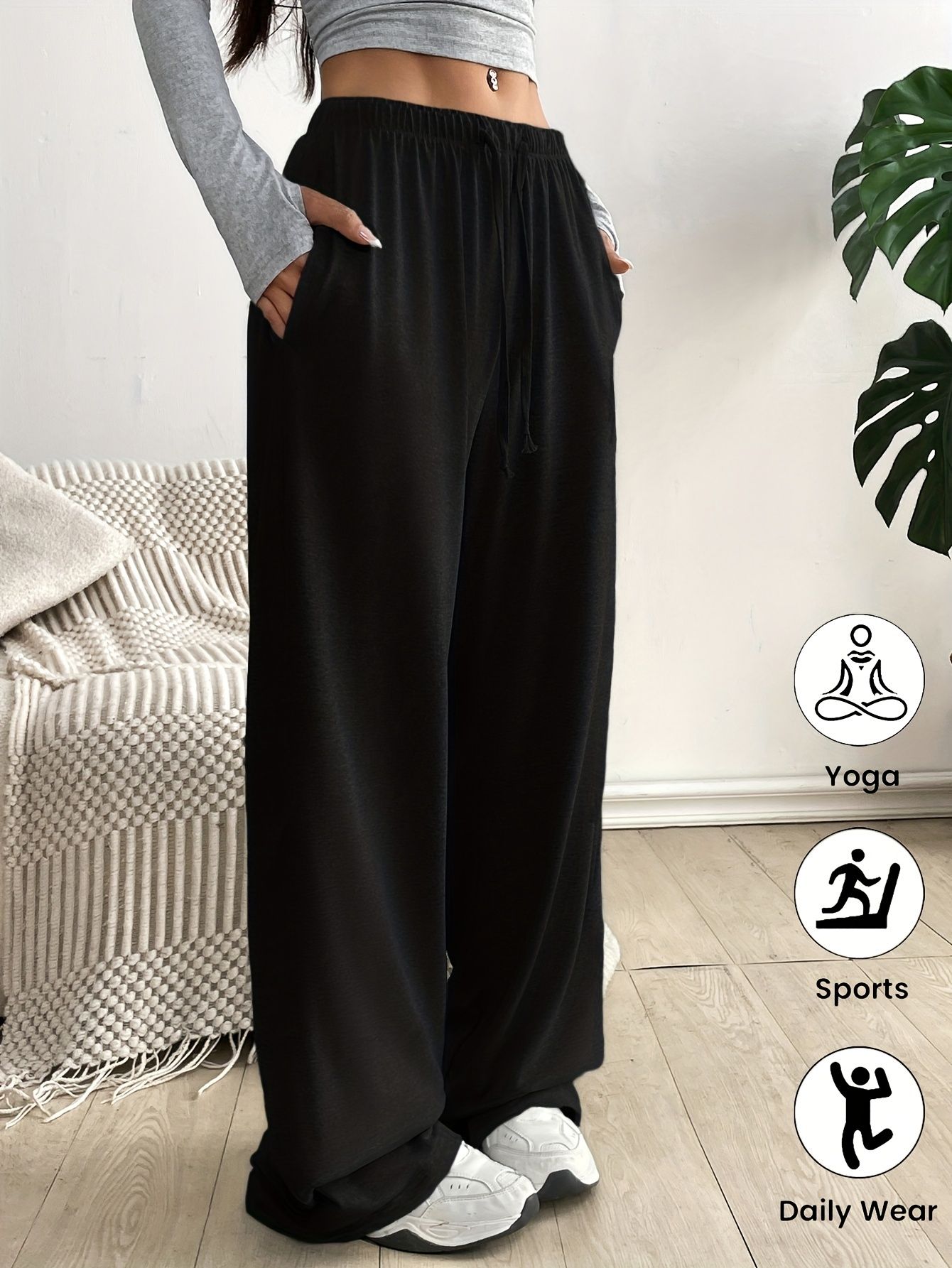 dockstreet Women Solid Black Track Pants-picture-24