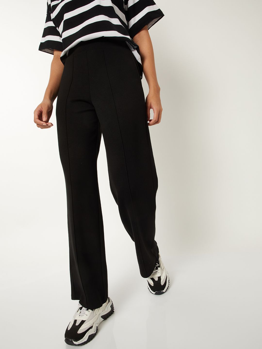 max Women Solid Black Track Pants-picture-32