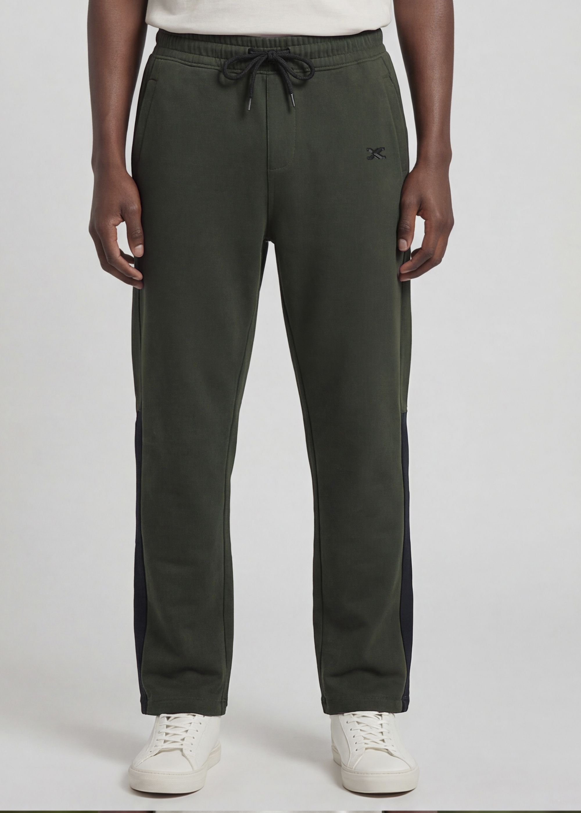 killer Men Colorblock Dark Green Track Pants-picture-11