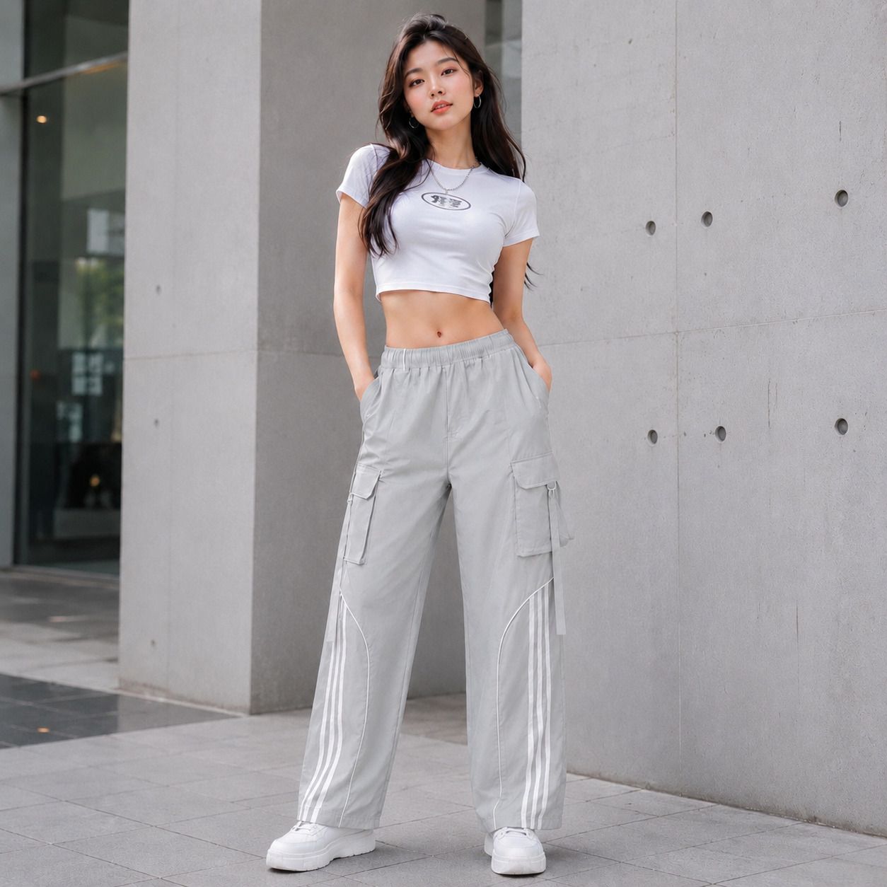 ascenso Women Striped Grey Track Pants-picture-17