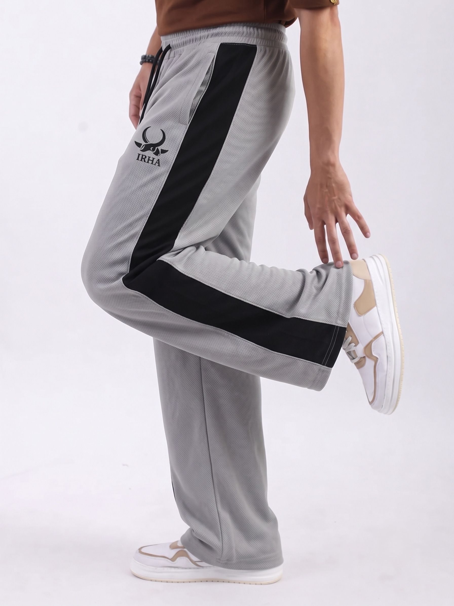 Men Self Design Grey Track Pants-image-35