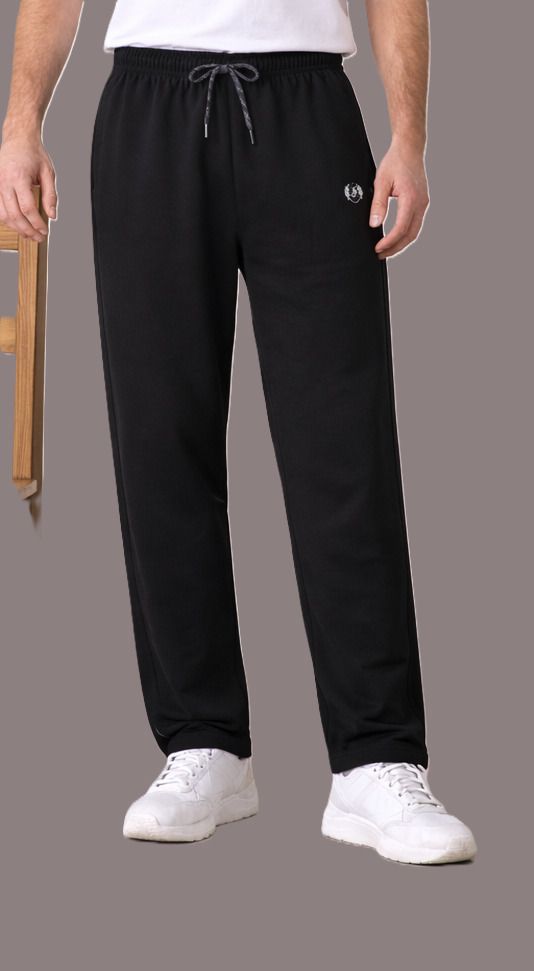 feverfew Men Solid Black Track Pants-picture-20
