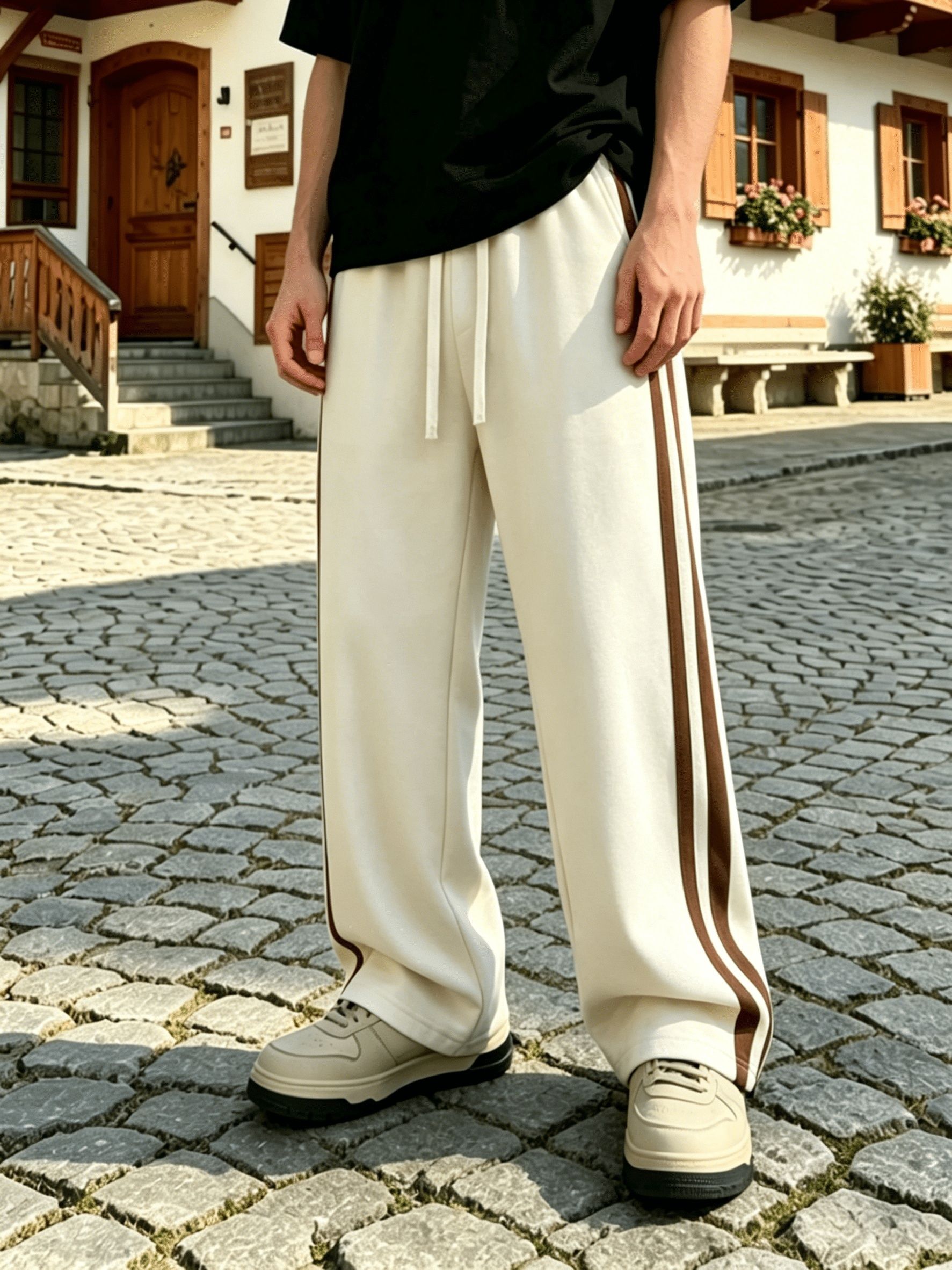 jerkyn Men Striped Beige Track Pants-picture-14