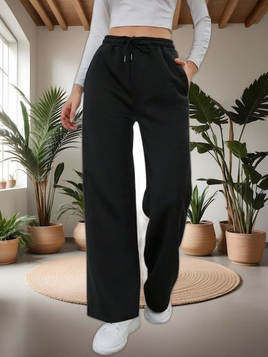 elgane Women Solid Black Track Pants-picture-28