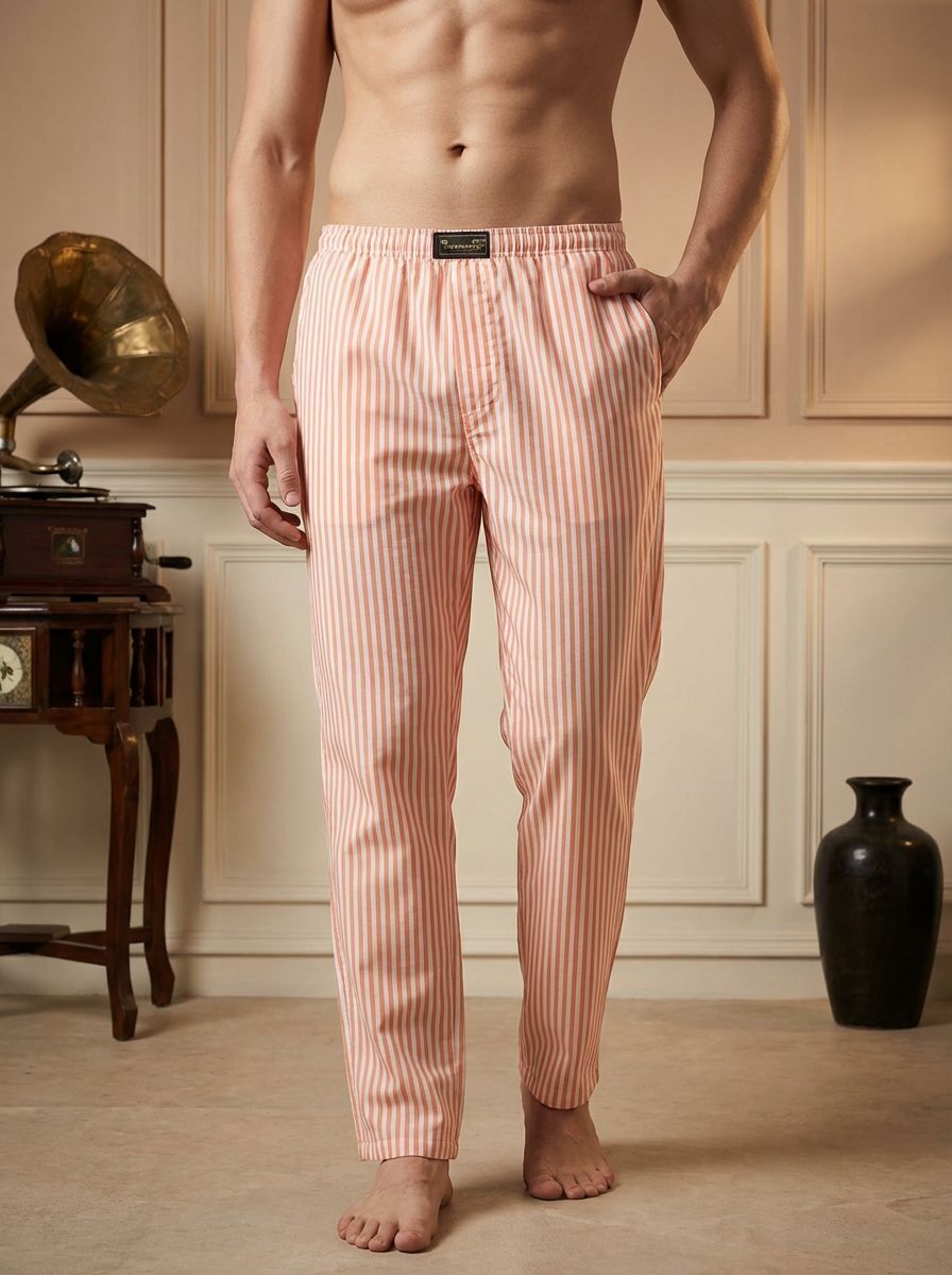 Men Striped Red Track Pants-image-42