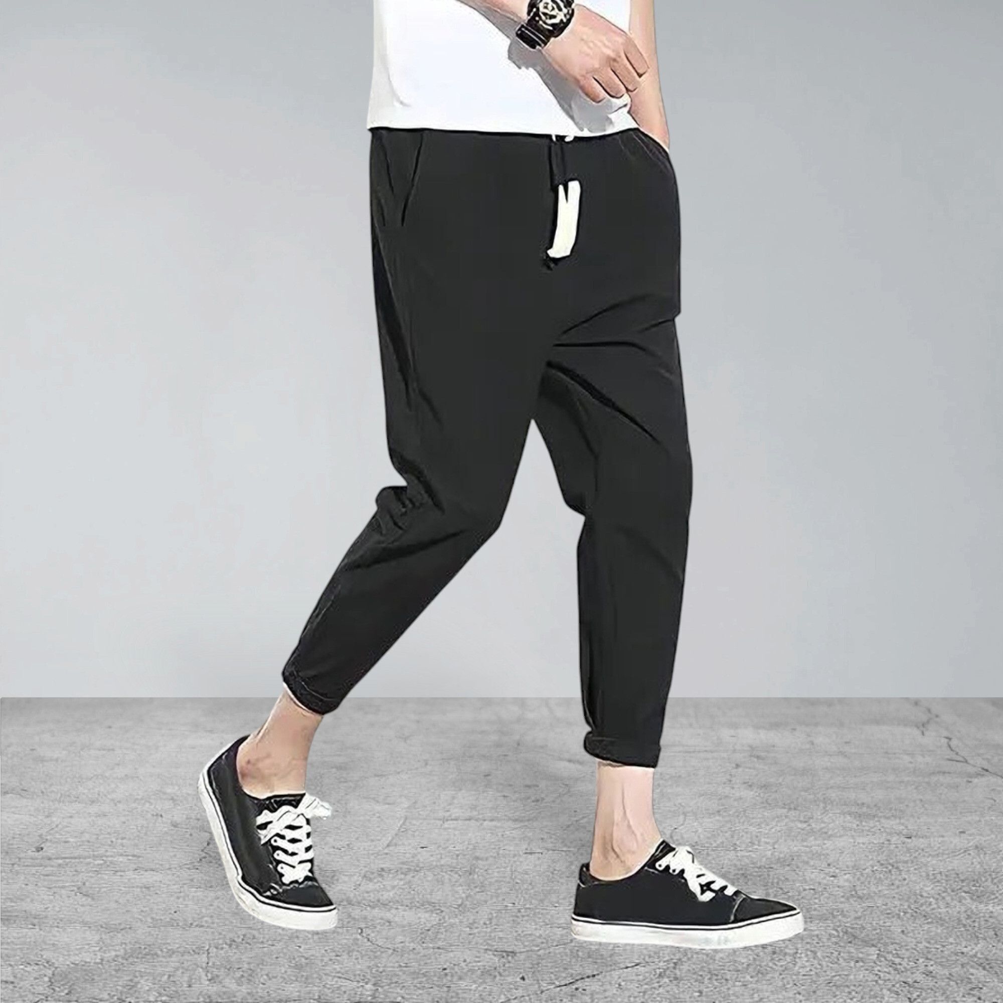 coveatvolo trends Men Striped Black Track Pants-picture-34