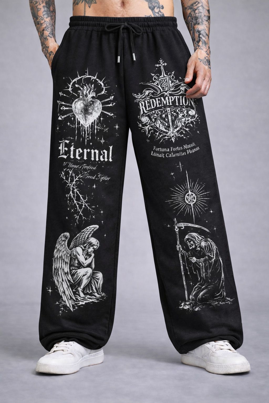 zentik Men Printed Black Track Pants-picture-33