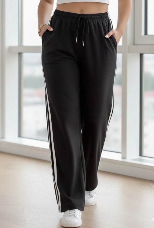 unfld Women Solid Black Track Pants-picture-13