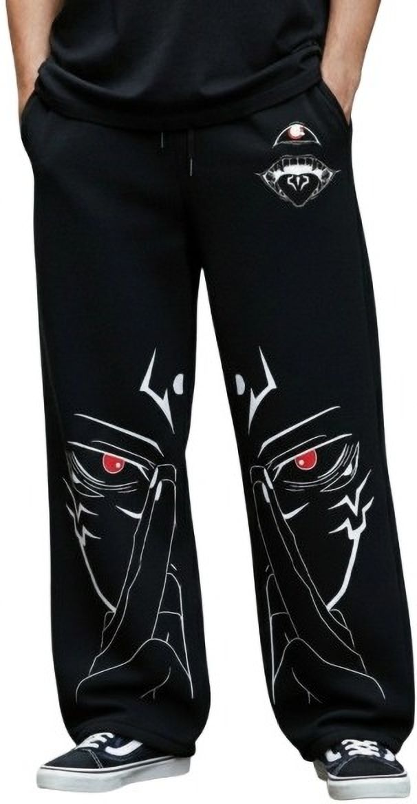 visorup Men Graphic Print Black Track Pants-picture-16