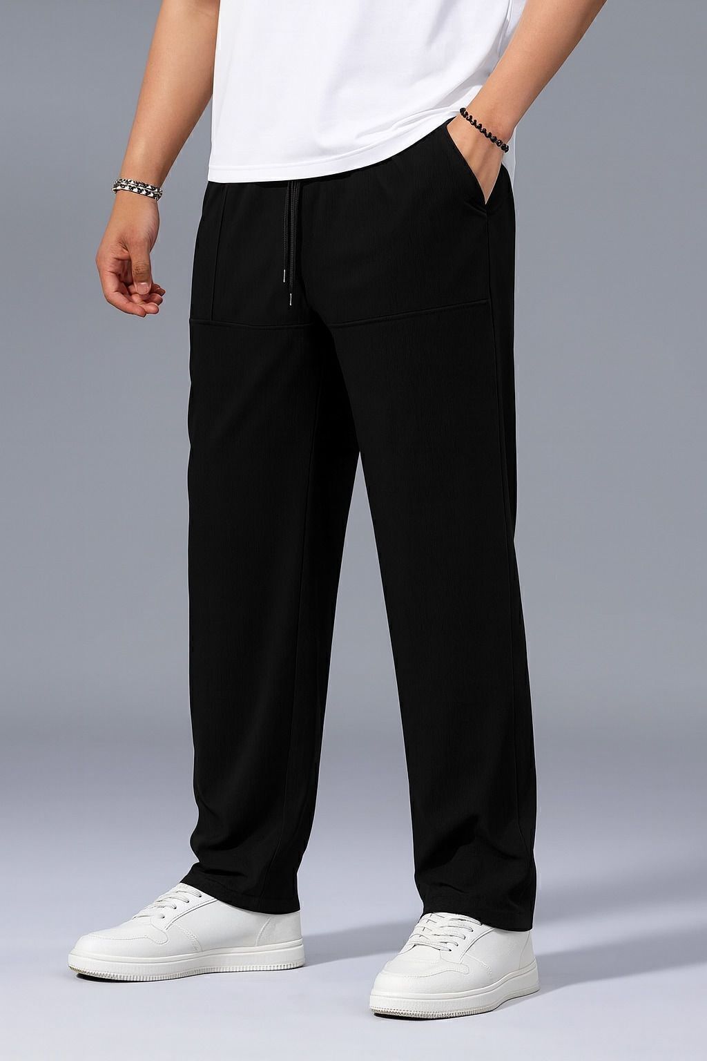 zimist Men Solid Black Track Pants-picture-27