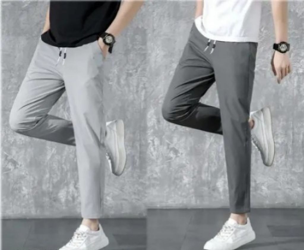 eragon fashion Pack of 2 Men Solid Grey Track Pants-picture-37
