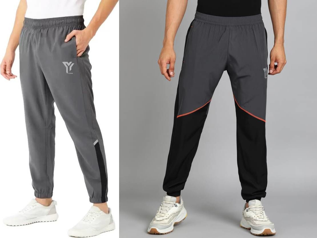 yunek Pack of 2 Men Solid Multicolor Track Pants-picture-21