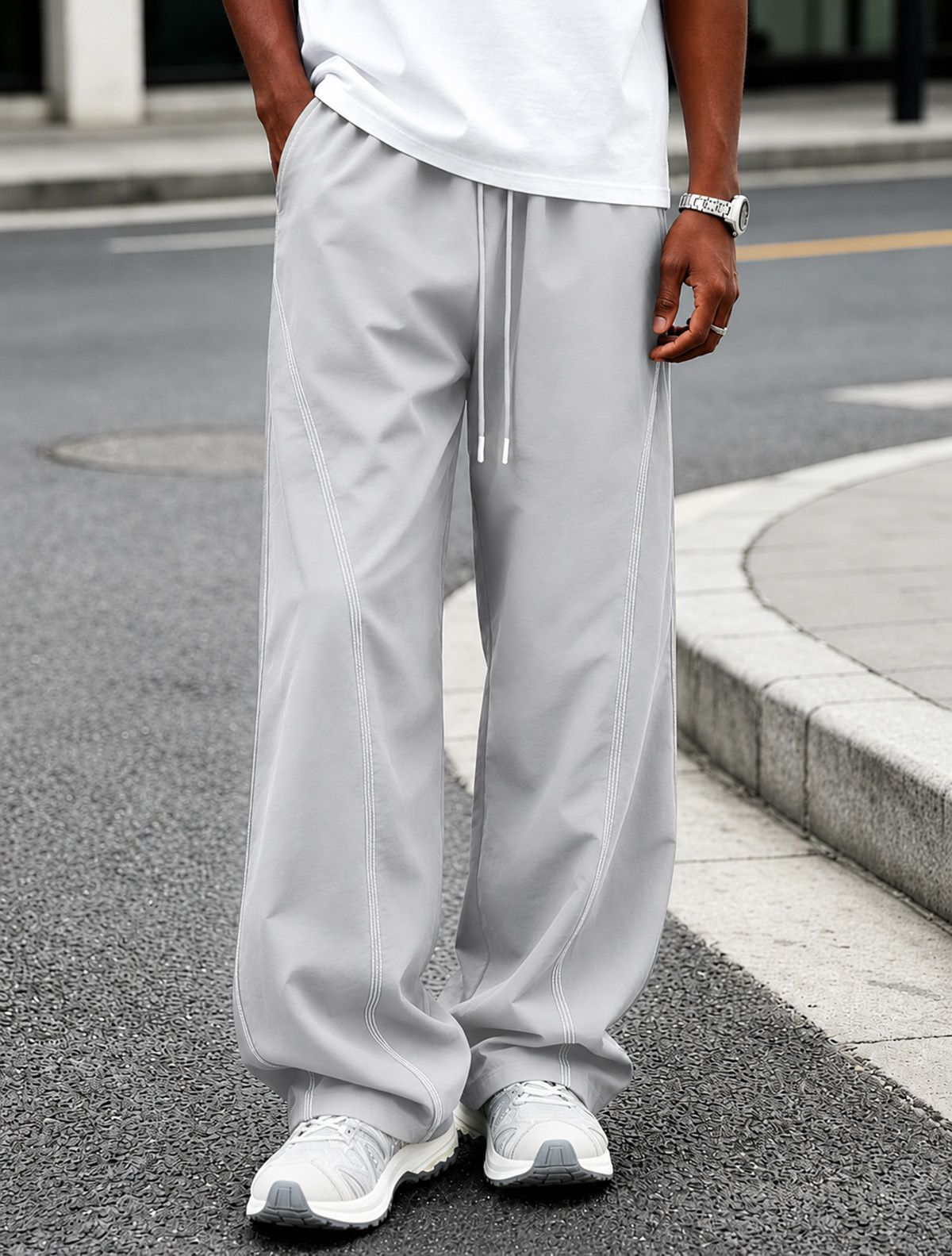 pravaha Men Solid Grey Track Pants-picture-17