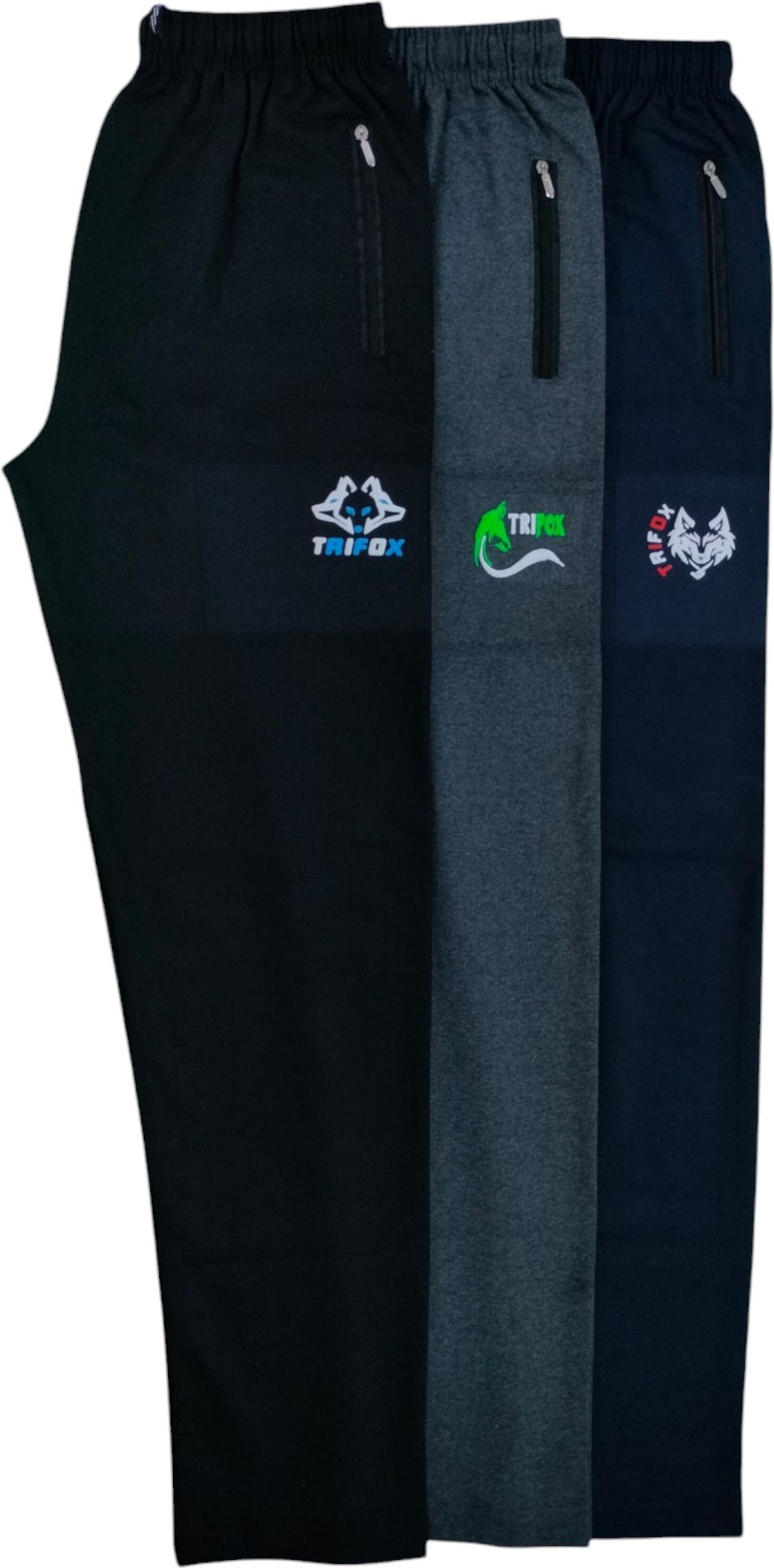 Pack of 3 Men Printed Black, Multicolor, Blue Track Pants-image-23