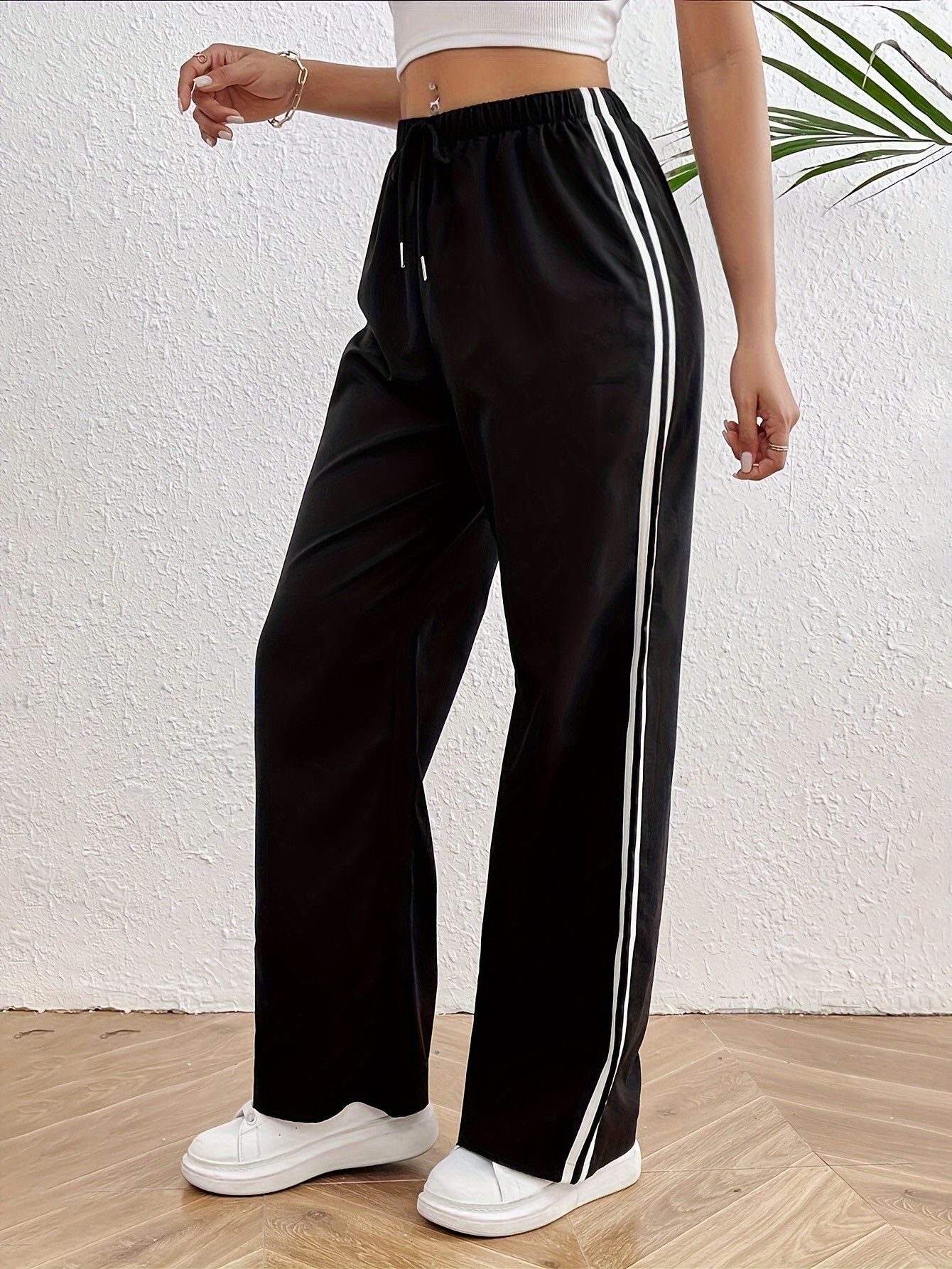 kanishk Women Striped Black Track Pants-picture-13