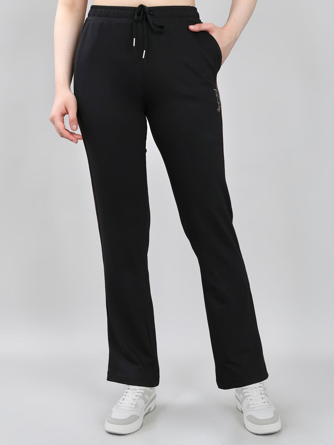monte carlo Women Solid Black Track Pants-picture-34
