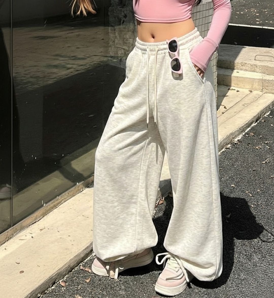 dockstreet Women Solid White Track Pants-picture-12