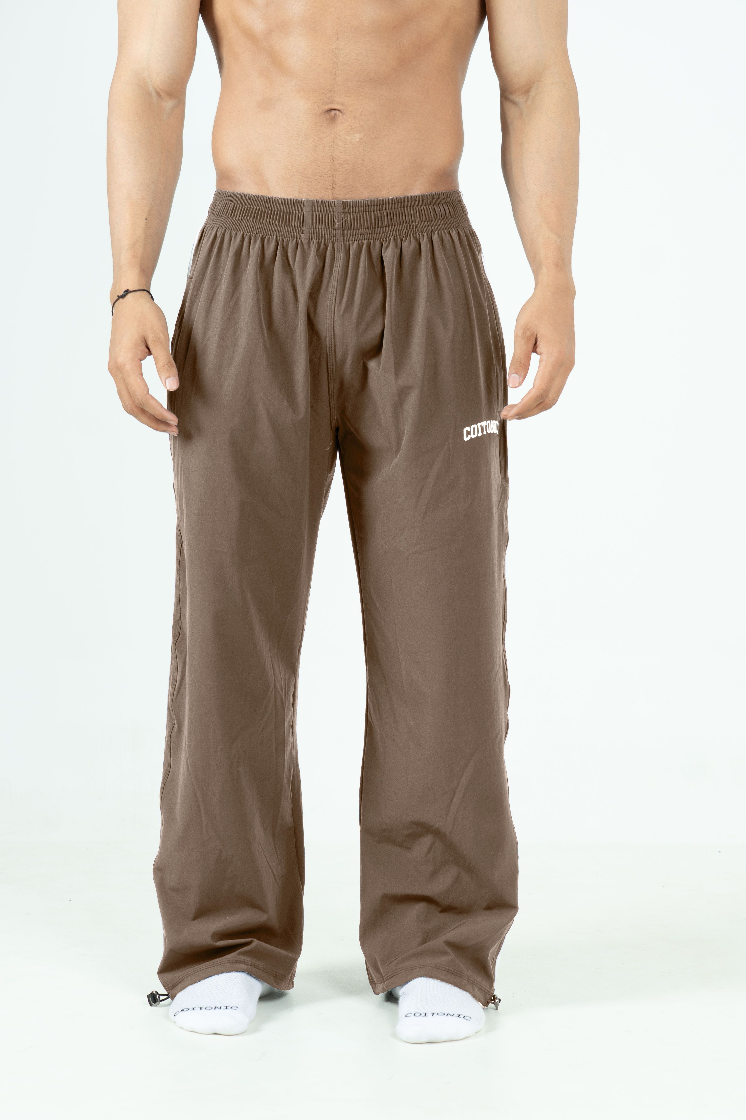 coitonic Men Solid Brown Track Pants-picture-11
