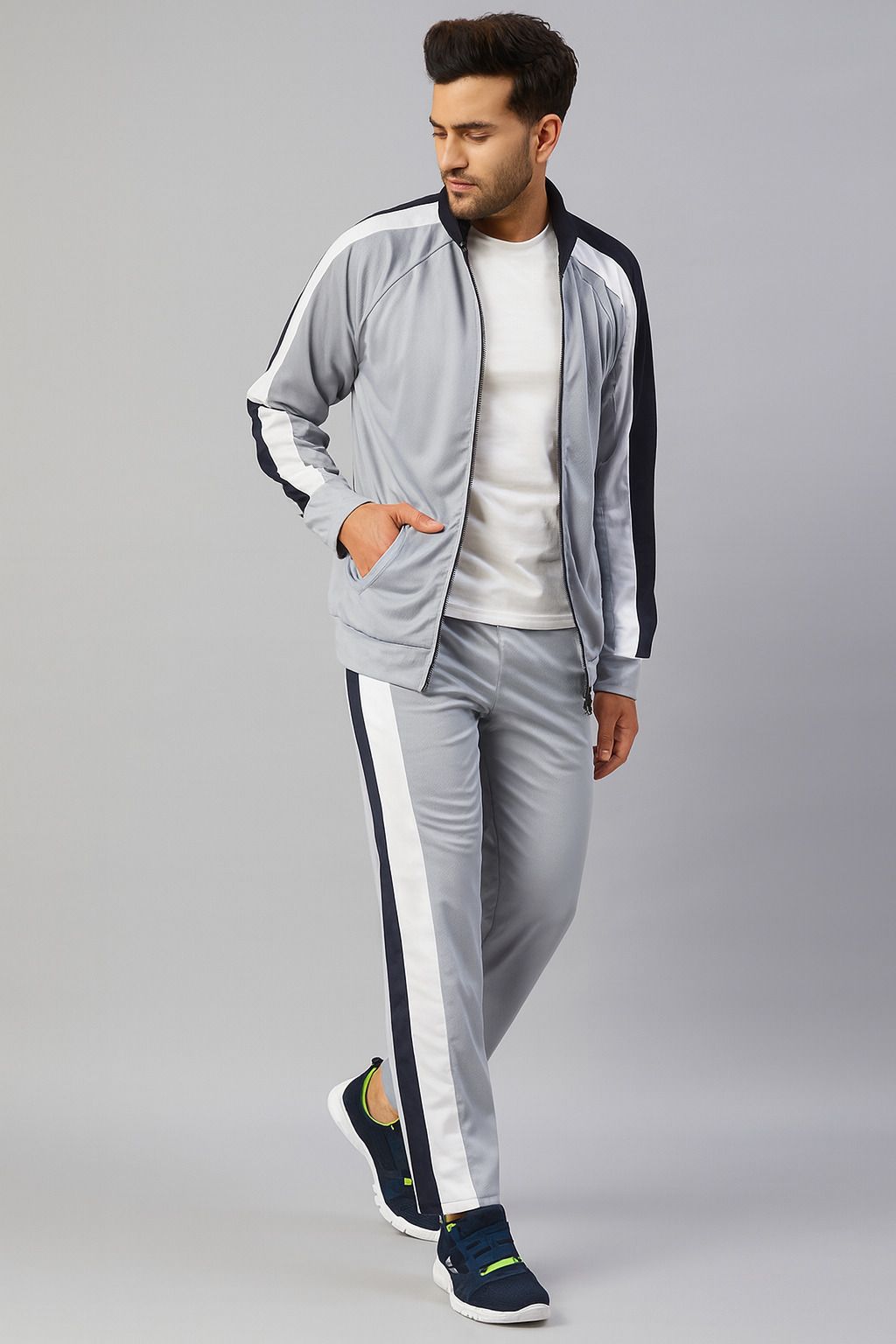chrome & coral Colorblock Men Track Suit-picture-35