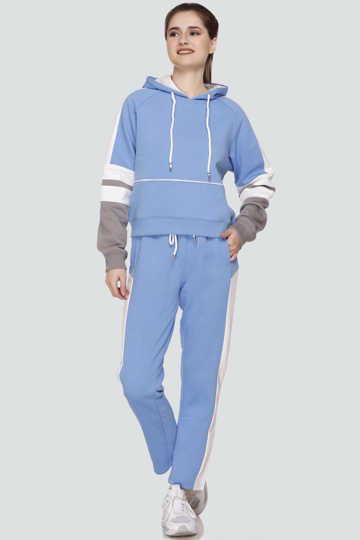 plush push the fashion Striped Women Track Suit-picture-22