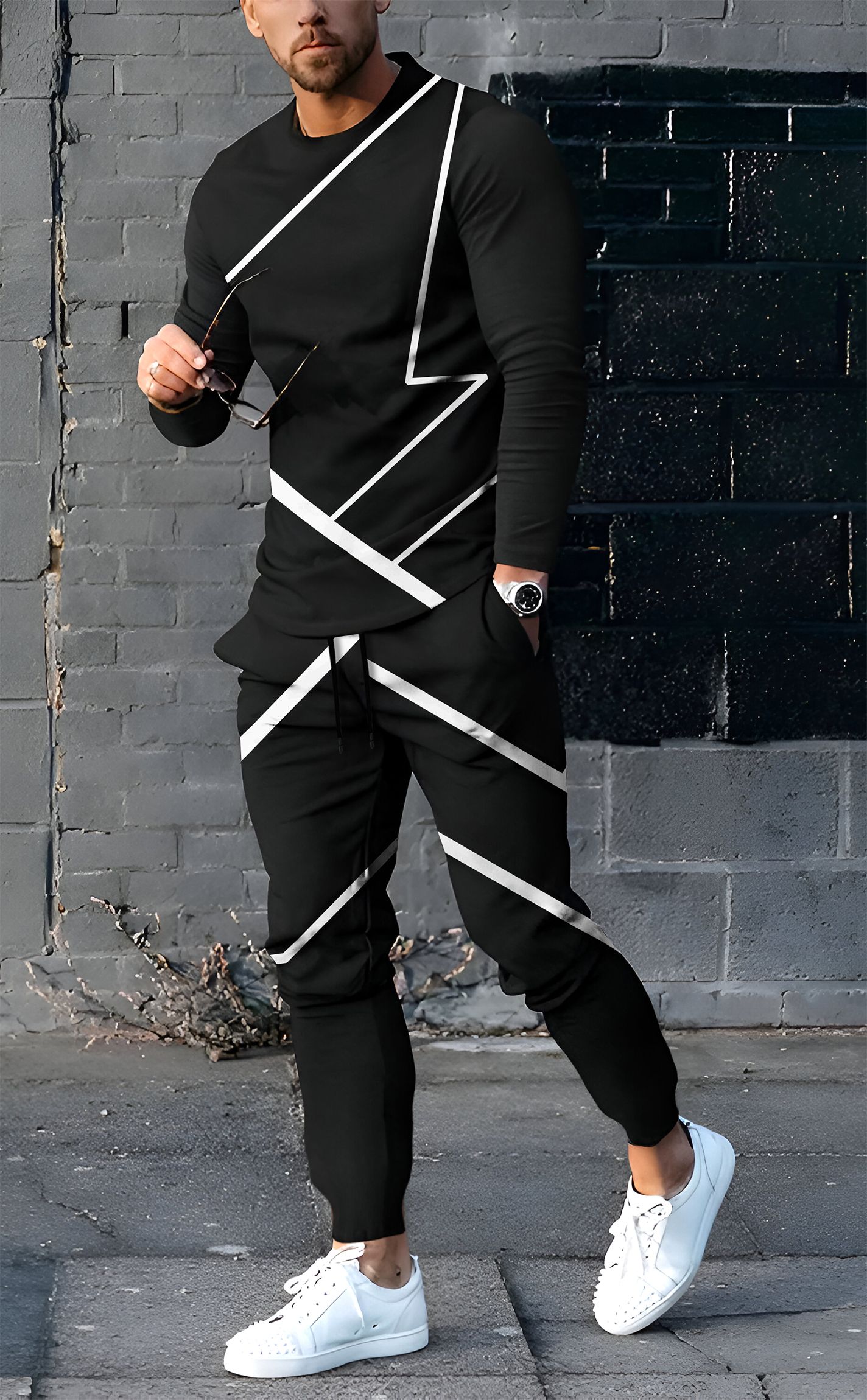 kelonbro Geometric Print Men Track Suit-picture-38