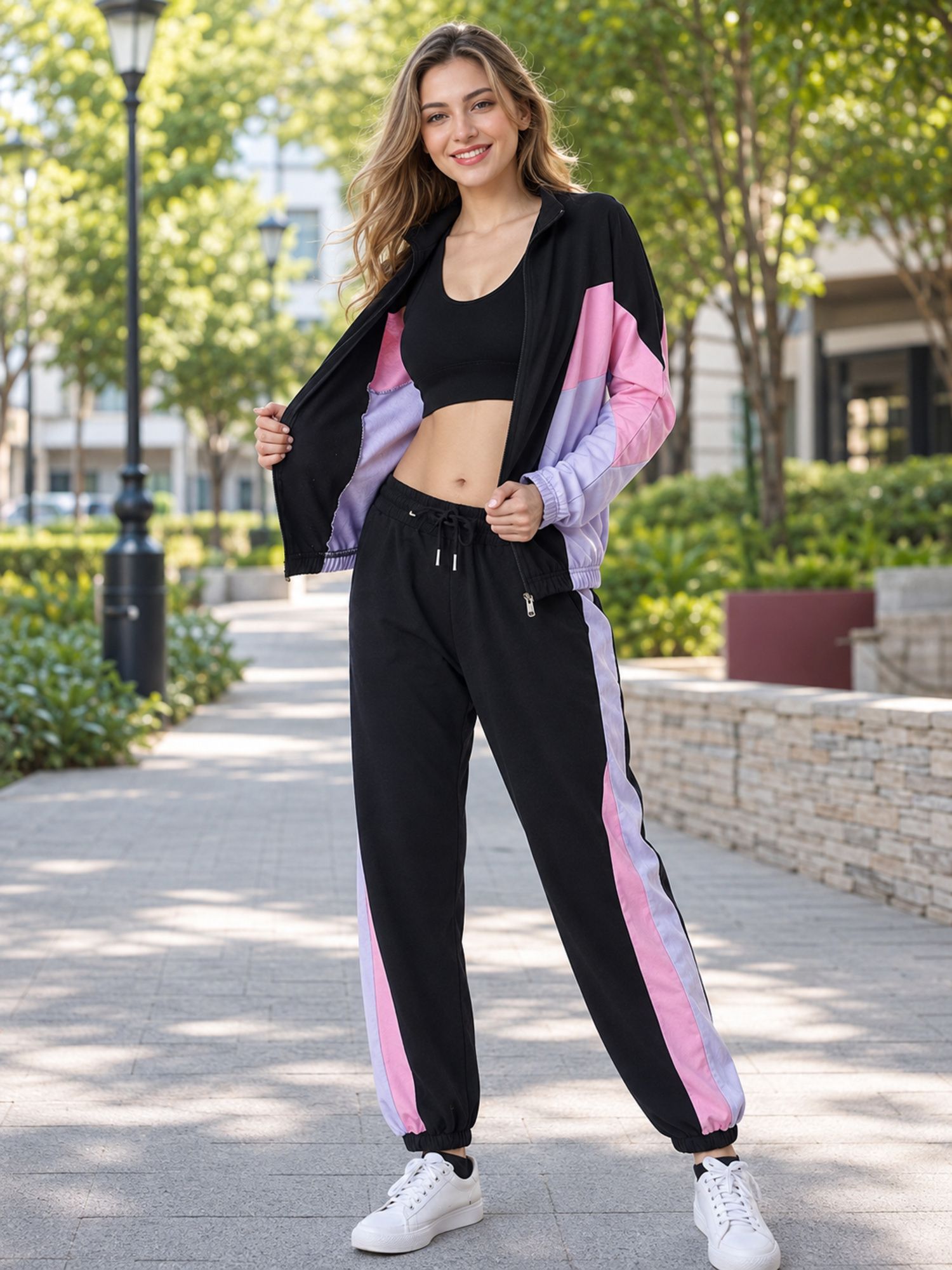 creation by london hills Colorblock Women Track Suit-picture-17