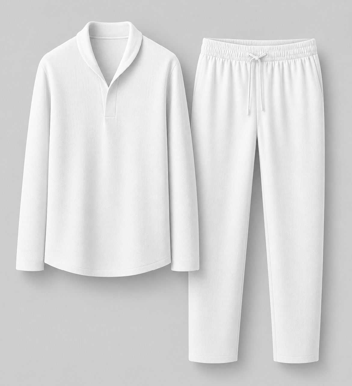 roxdevil Men Top & Pyjama Set White Solid-picture-24