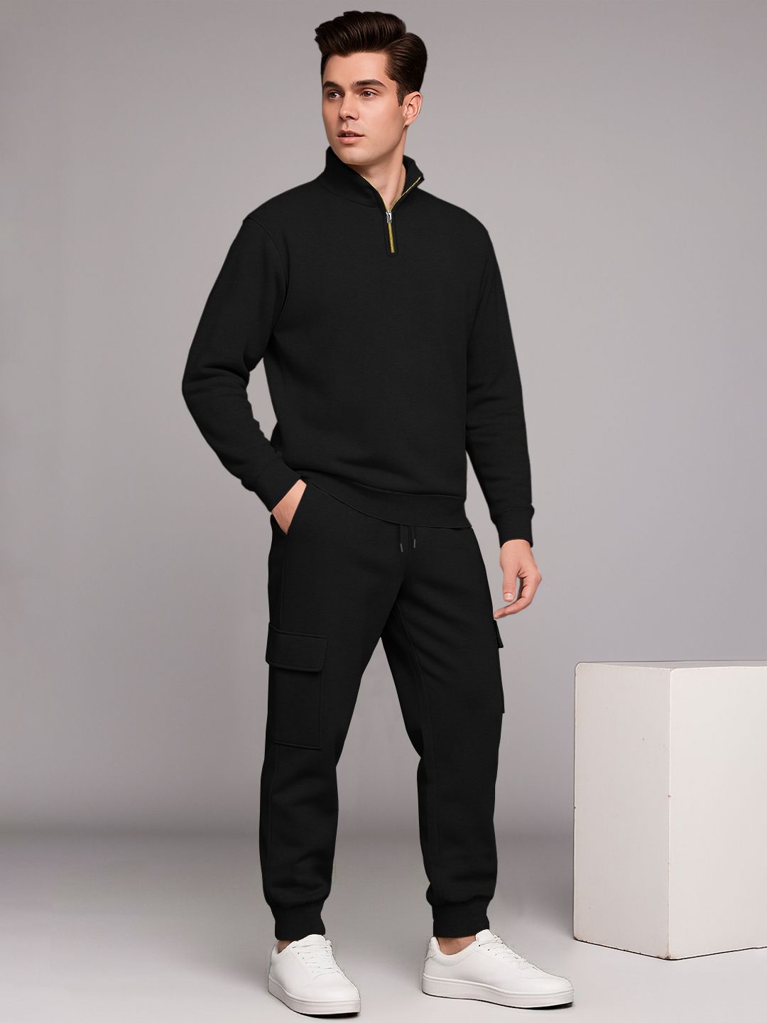 TRIPR Solid Men Winter Track Suit Solid Men Track Suit-picture-11