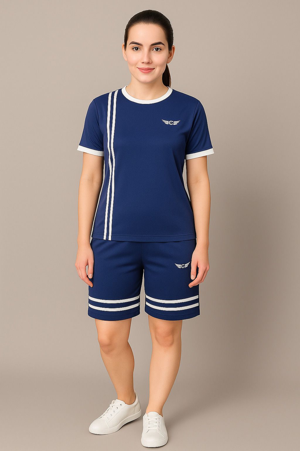 chrome & coral Striped Women Track Suit-picture-24