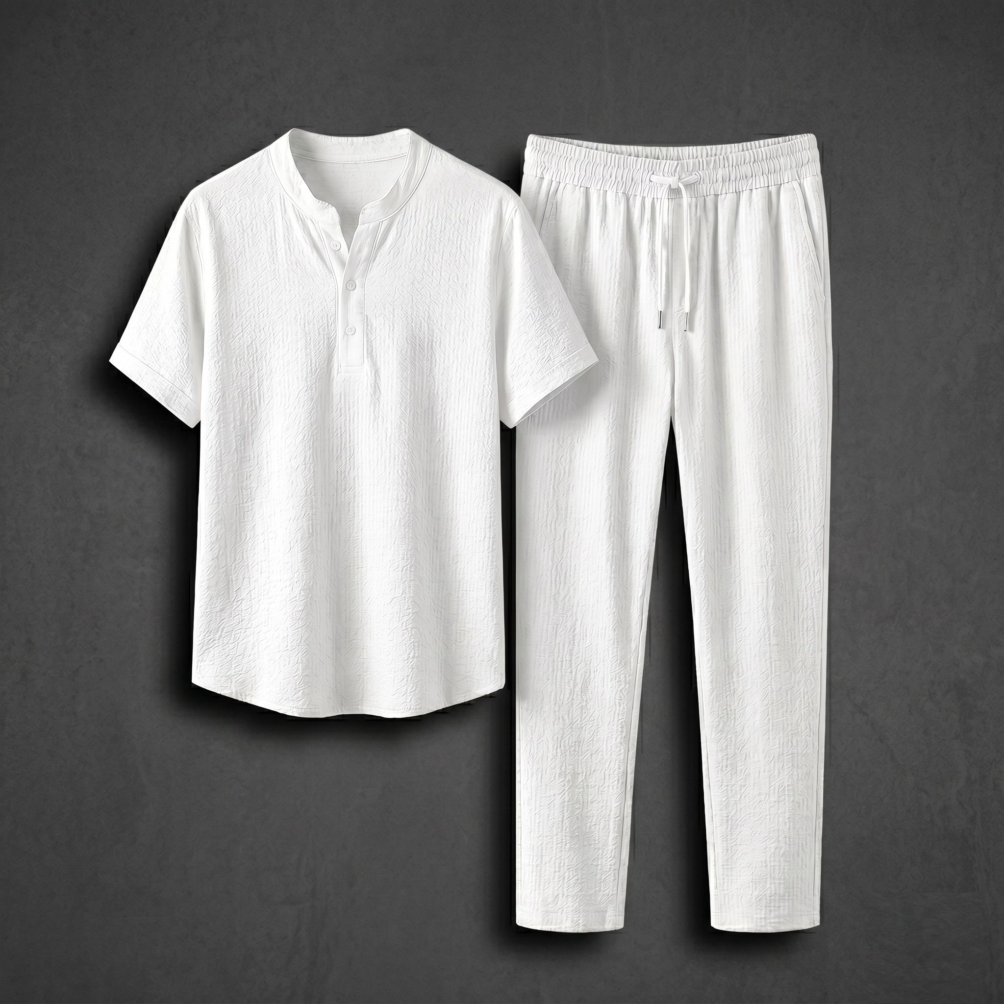 yuvraah Men Top & Pyjama Set White Solid-picture-25