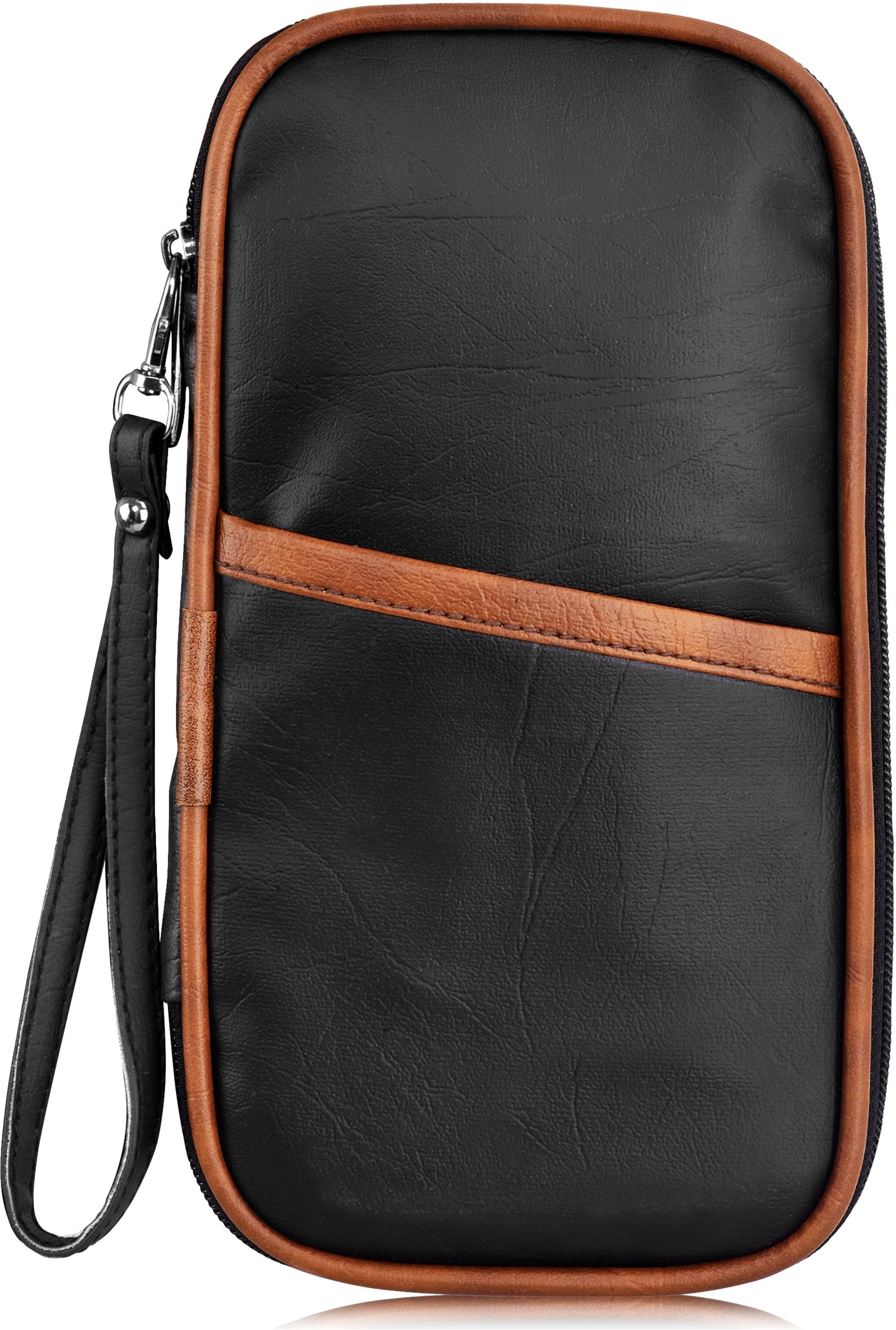 Women Black, Tan Wristlet