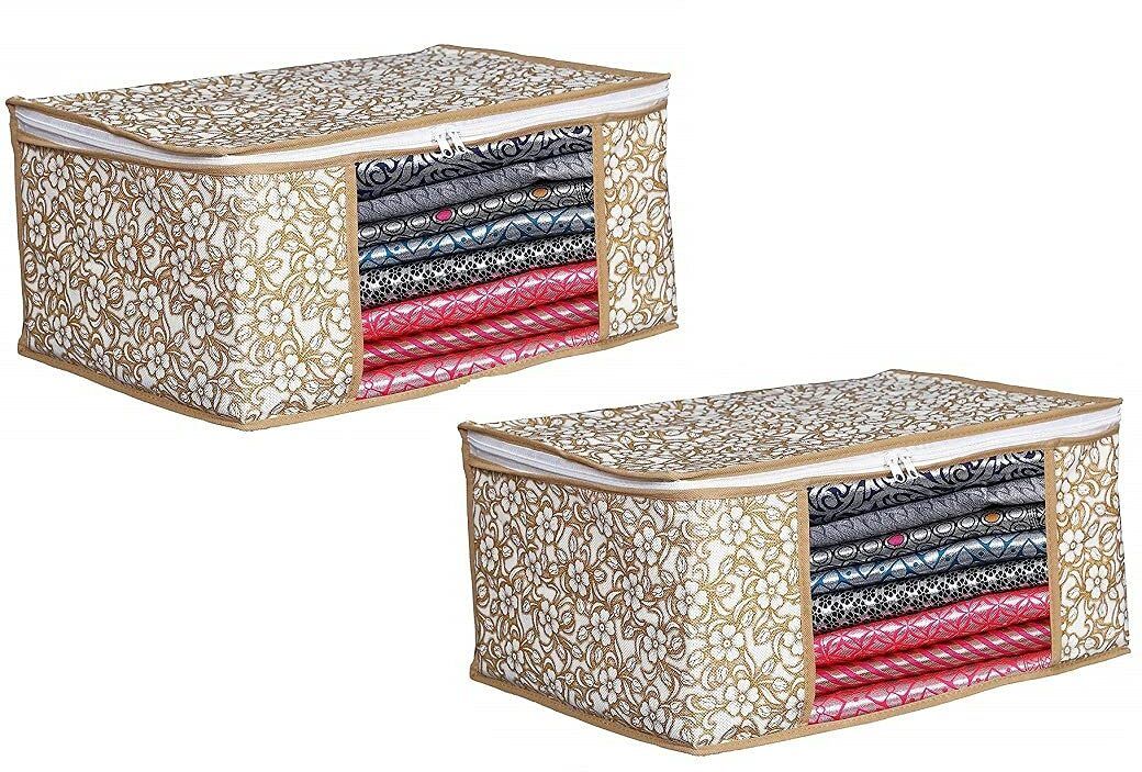 Soflin Non Woven Storage Cover Large Saree Cover/ Garment Cove /Storage Bag Pack of 2 Cotton Laundry Bag-picture-14
