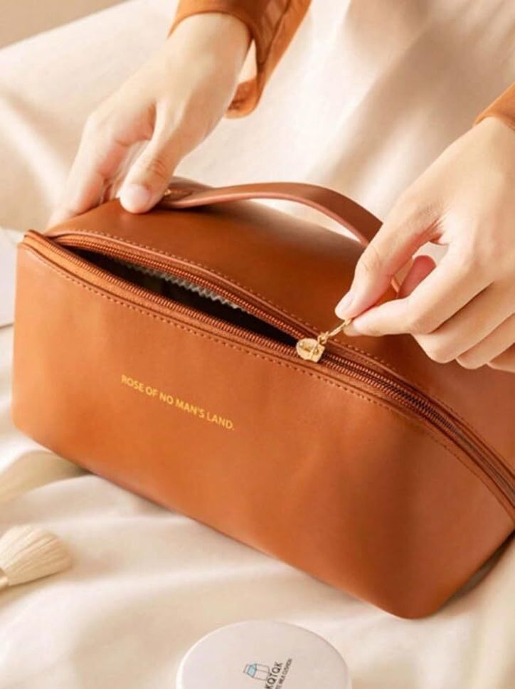 Women Brown Cosmetic Bag-image-32