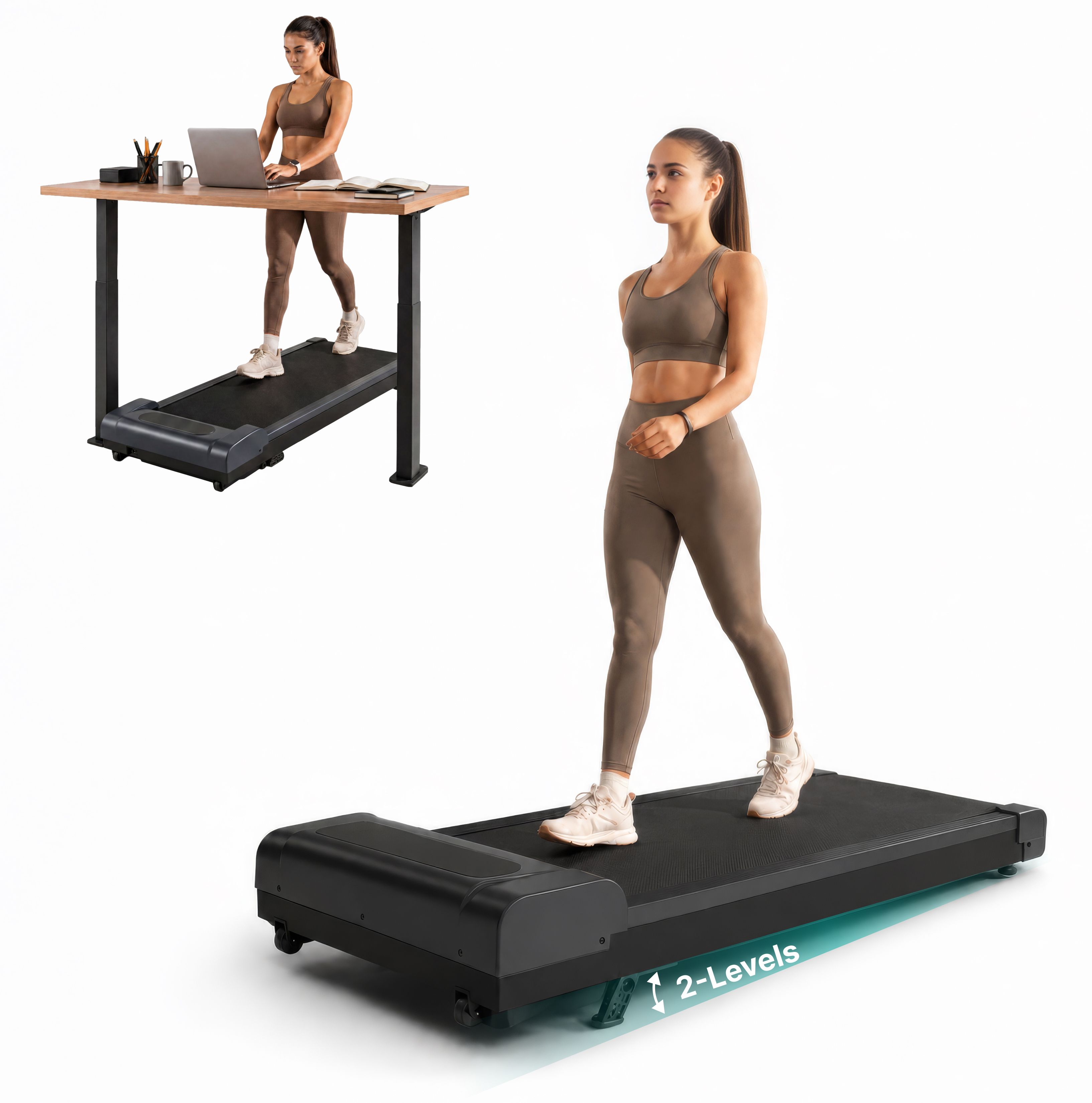 by Cult Neo Walking Pad 3.5HP BLDC Motor 120kg Weight 2 Level Incline (Grey) Treadmill-image-2