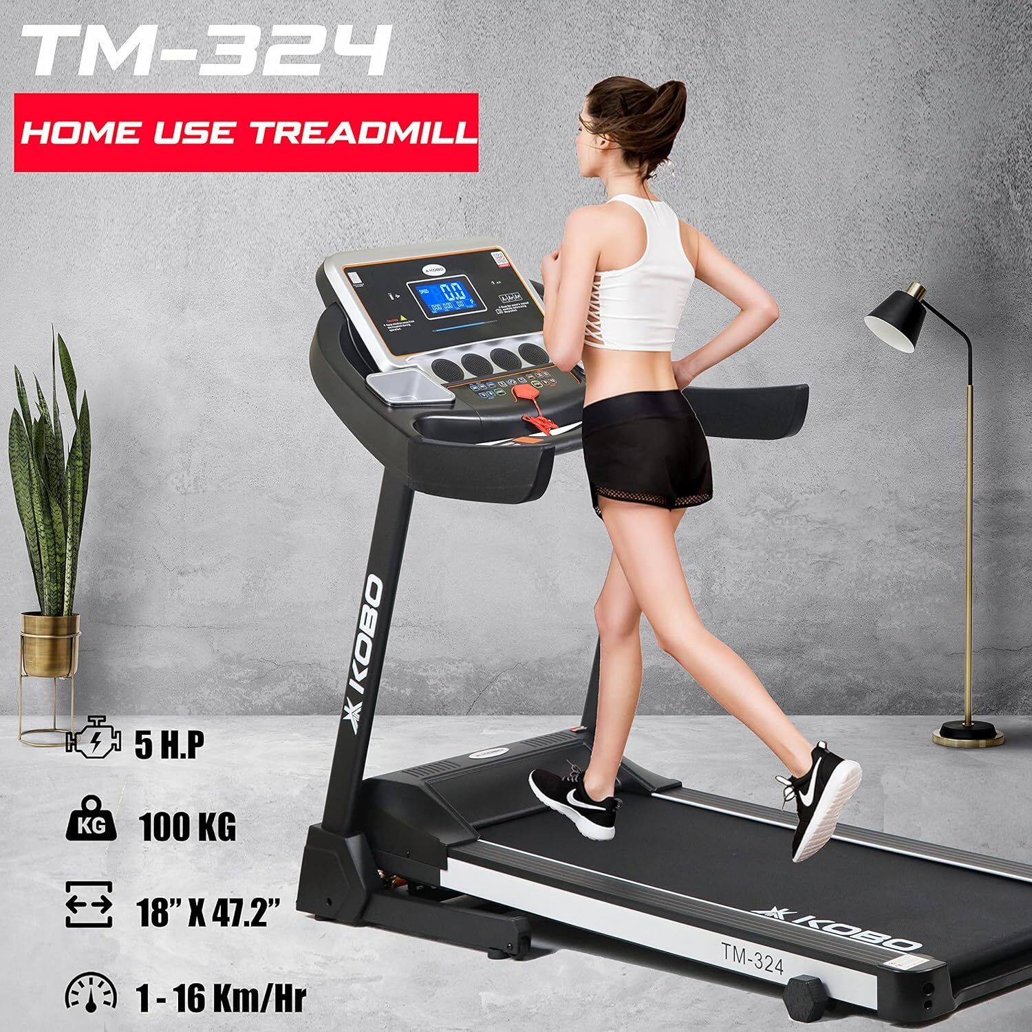 kobo Fitness TM-301 (3.0 HP) Motorized Jogger with Multi Function Massager for Home Gym Treadmill-picture-12