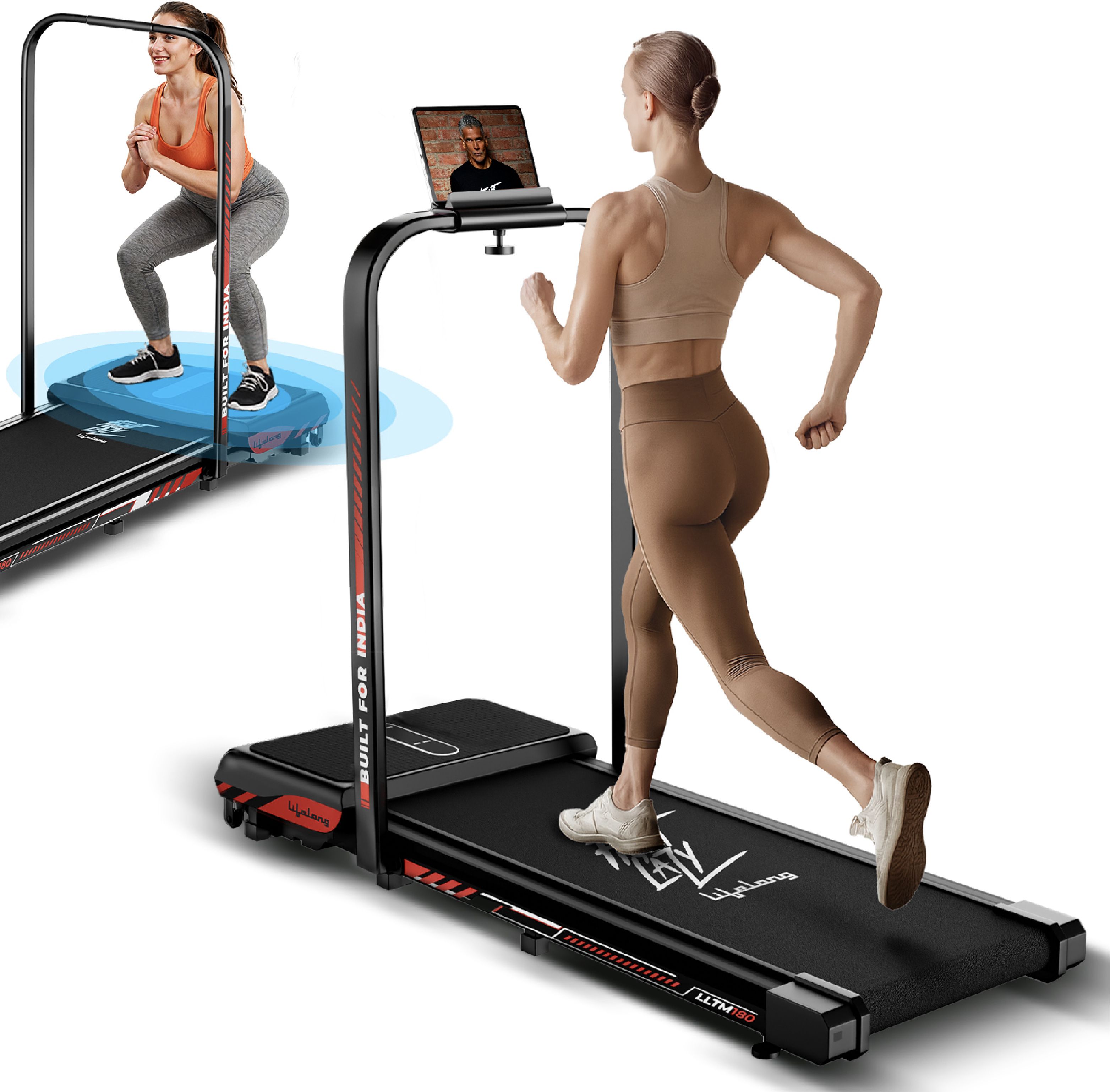 Fit Pro 4 HP Peak Motorized Walking pad with vibration Plate Treadmill