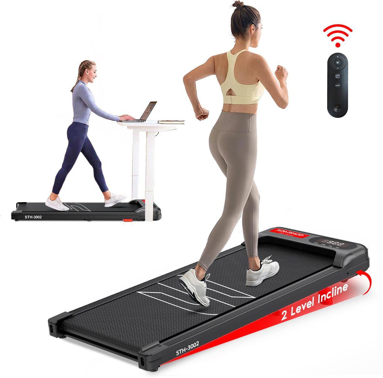 Walking Pad Treadmill for Home Use, LED Display, Remote, Non-Slip Belt, Incline Treadmill-image-29