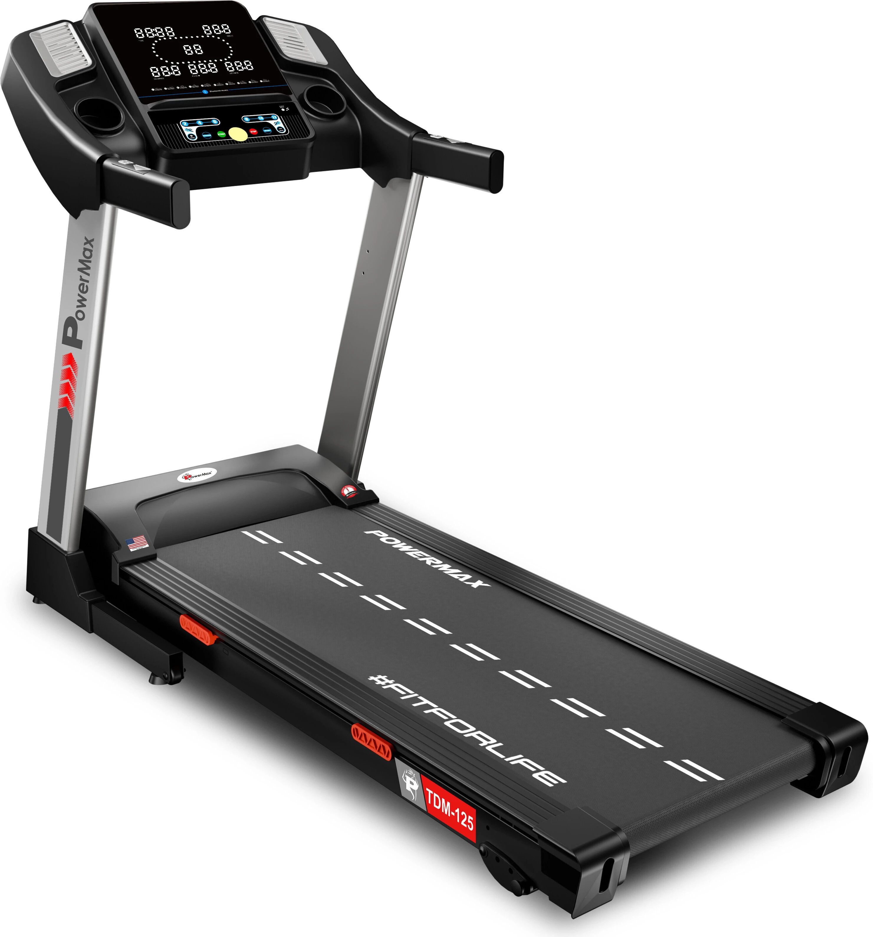 powermax fitness TDM-125 5HP DC Motorised Cardio Machine, Speaker, BMI, AUX, Manual Incline Treadmill-picture-40
