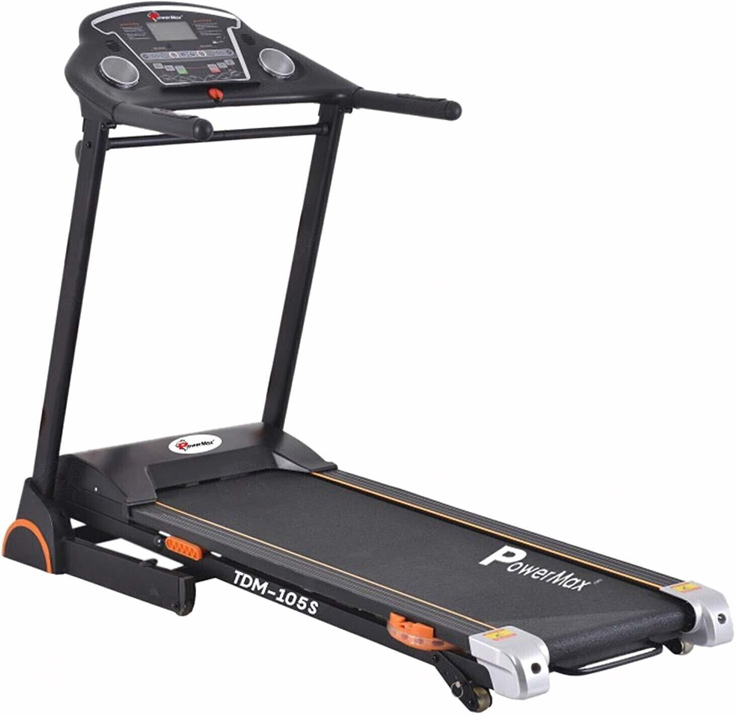 TDM-105S (4HP Peak) Max 115kg, 3 Lvl. Incline, Speed 14 Kmph, Foldable Home Use Treadmill