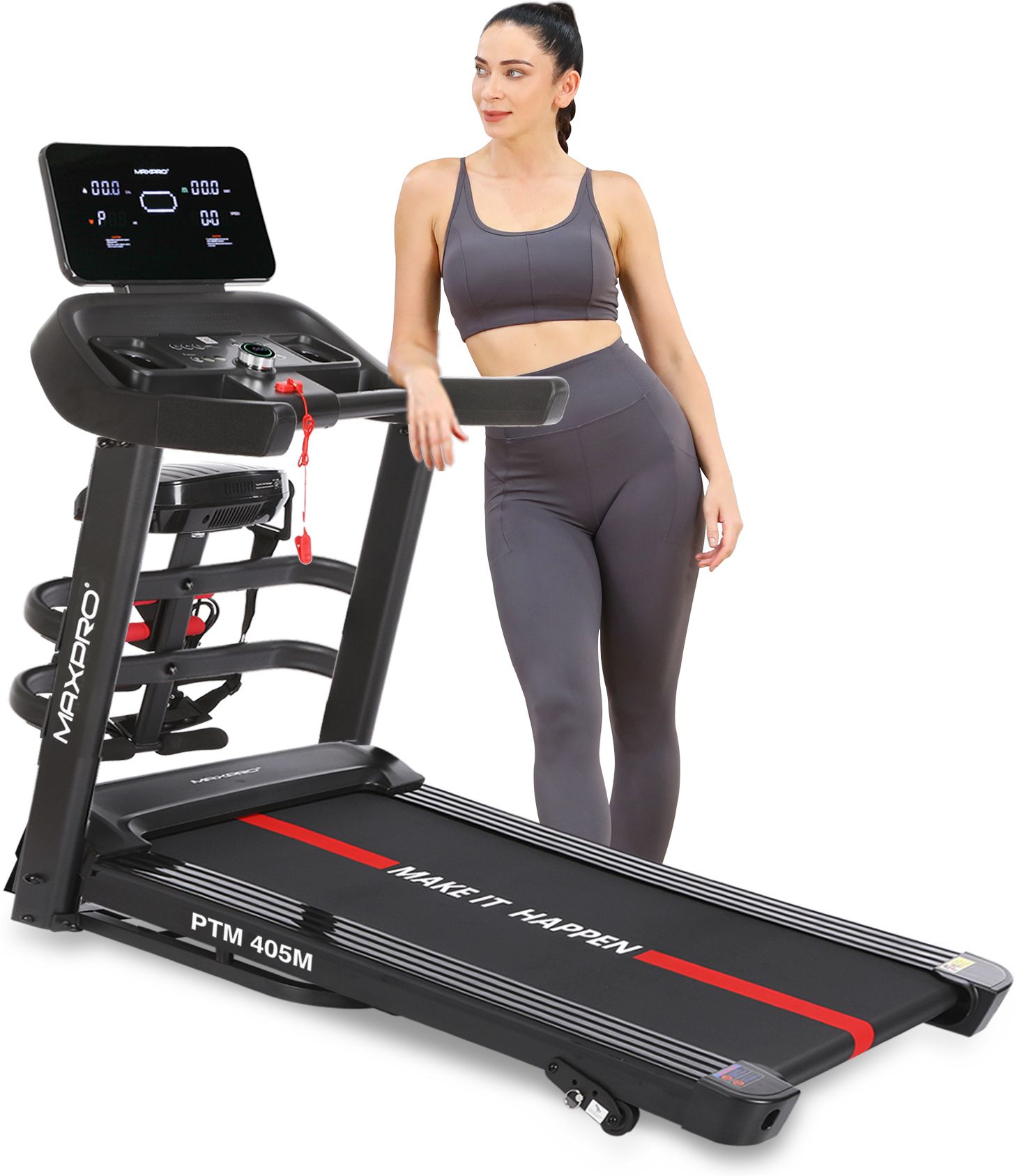 PTM405M 4.5HP Peak Motor with Massager,Free Diet Plan,Fit Show App,LED Display Treadmill