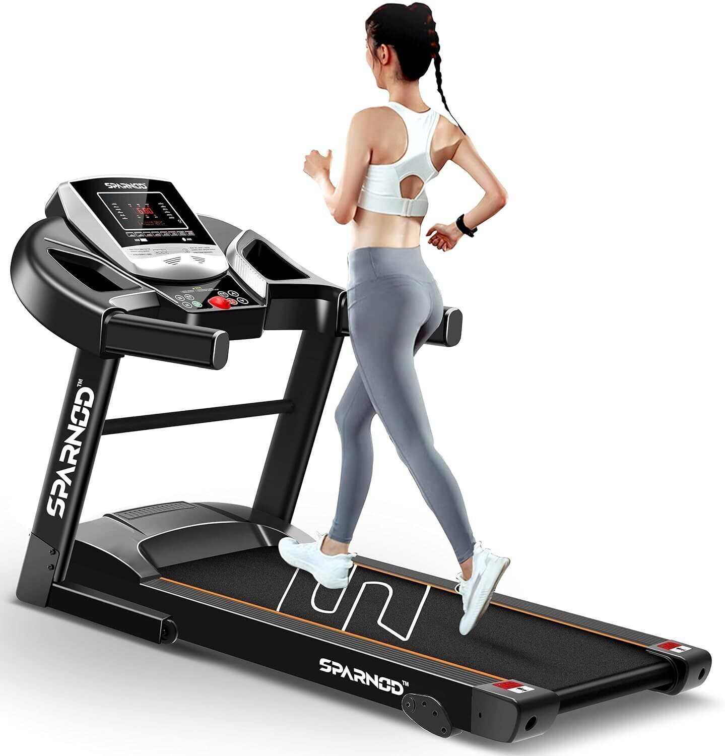 sparnod fitness STH-1200 (4 HP Peak) Automatic Motorized for Home Use Treadmill-picture-33