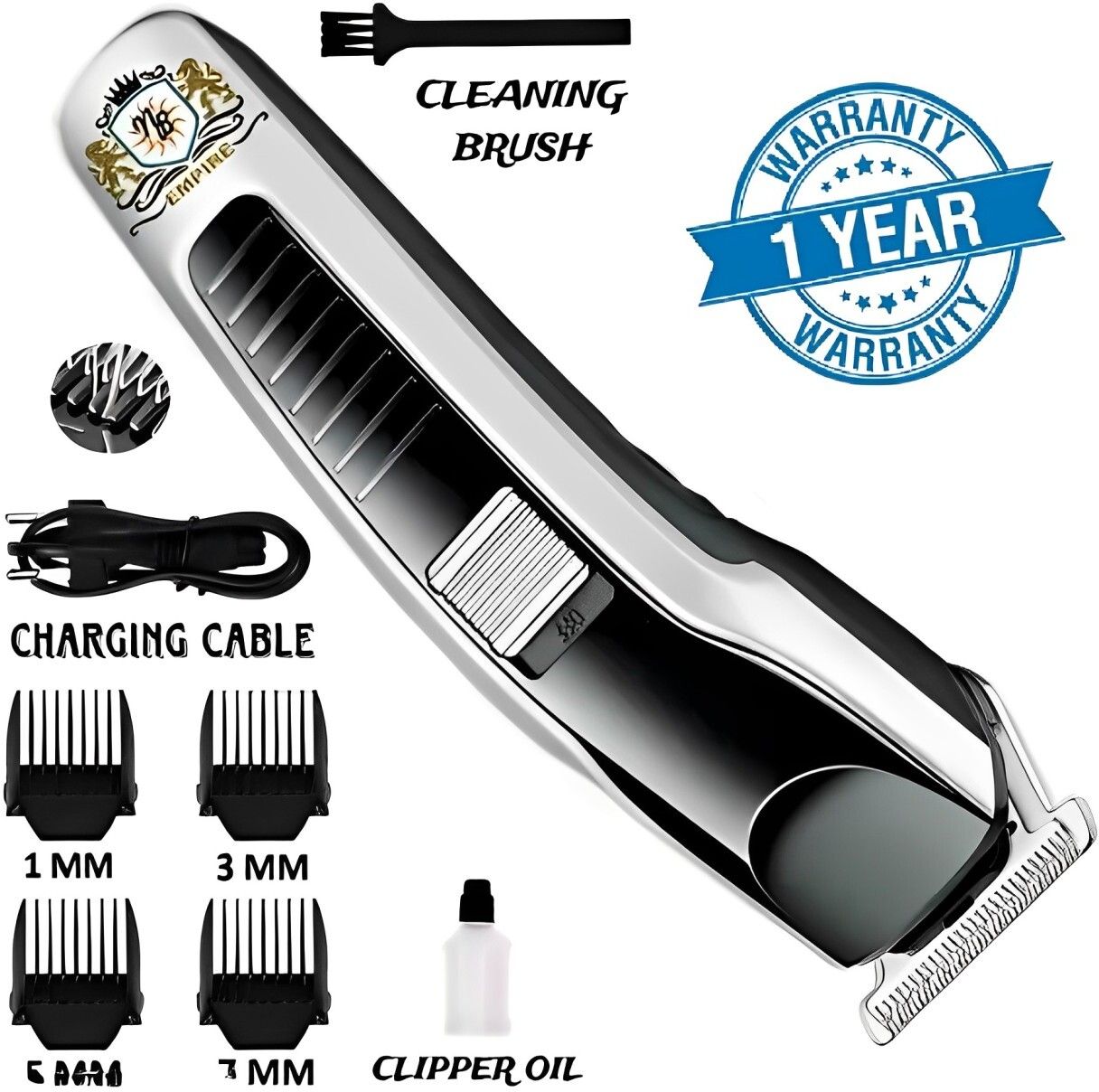 RACCOON HTC-538 Trimmer For Man With 4 Trimming Combs, 60 Min Cordless, Savings MachineShaver For Men, Women